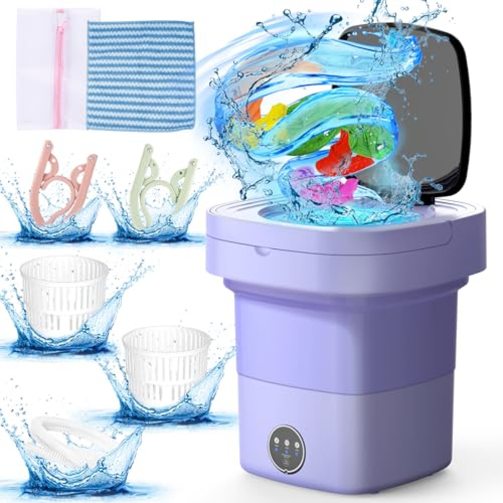 Portable Washing Machine with Upgraded 11L Capacity and Foldable Design, 3 Modes Mini Washing Machine for Deep Cleaning Underwear, Baby Clothes. Ideal for Use in RVs, Apartments, Dorms and Hotels Washing Machines Fiyatı