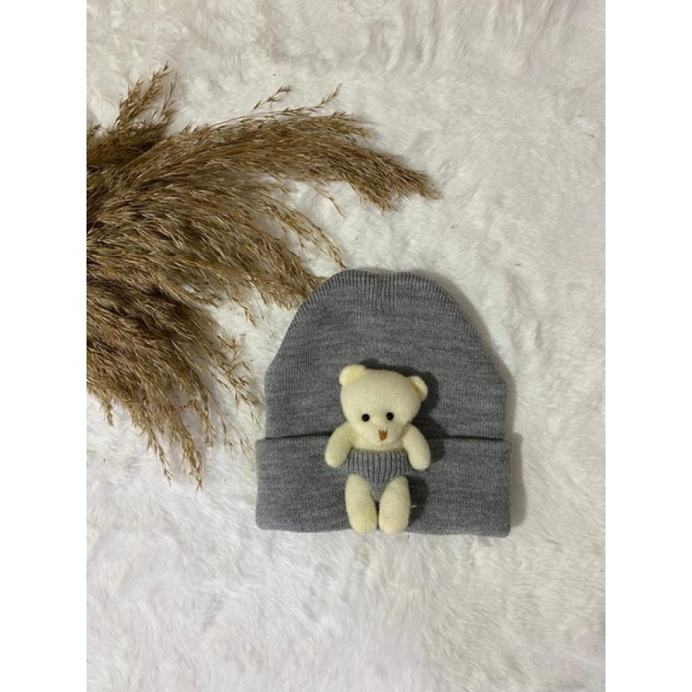 Portakal Bebek Ayıcıklı Triko Bere Bebek Şapkası Fiyatı