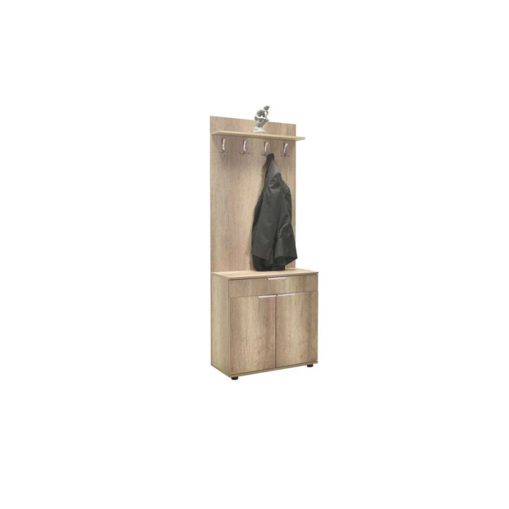 Porto 2 Kapaklı Çekmeceli Portmanto Ve Ayakkabılık-Açık Ceviz(Tori) 73X187x36 Cm (Gxyxd) Portmanto Fiyatı