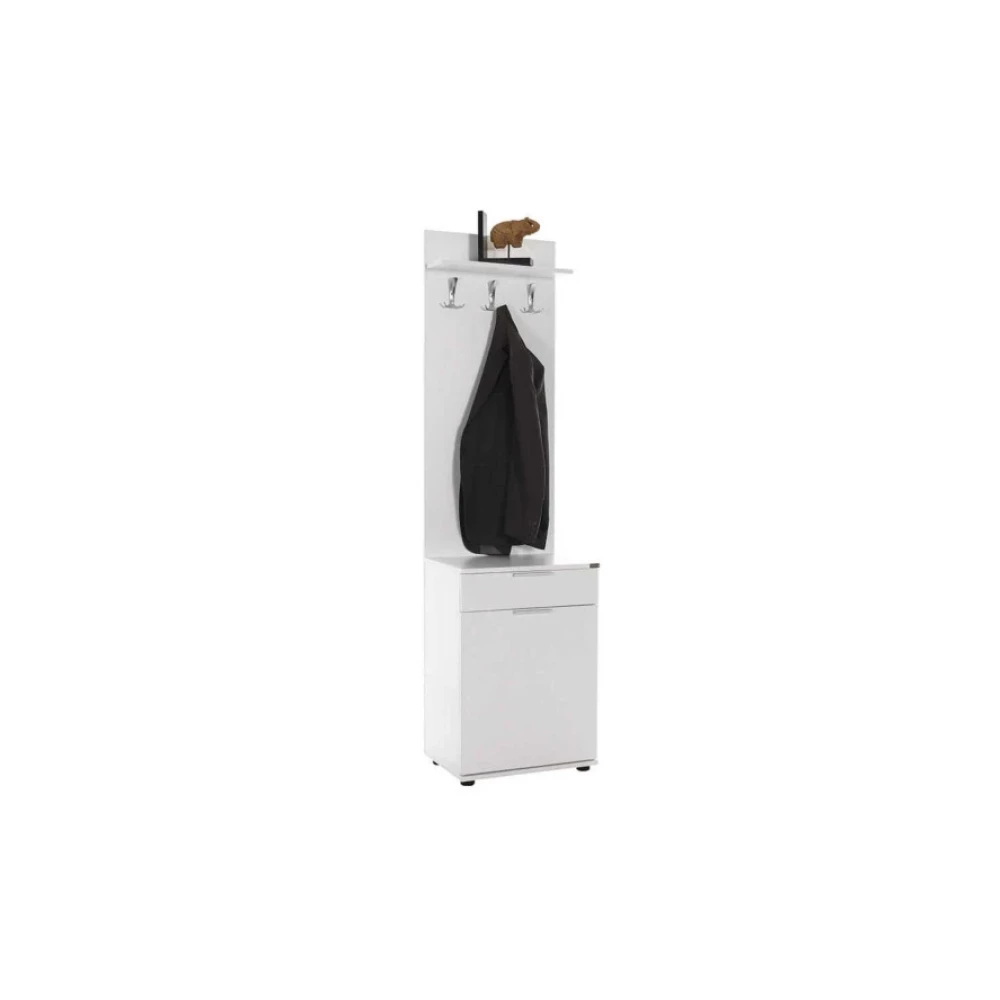Porto Tek Kapaklı Çekmeceli Portmanto Ve Ayakkabılık-Mat Beyaz 52X187x36 Cm (Gxyxd) Portmanto Fiyatı