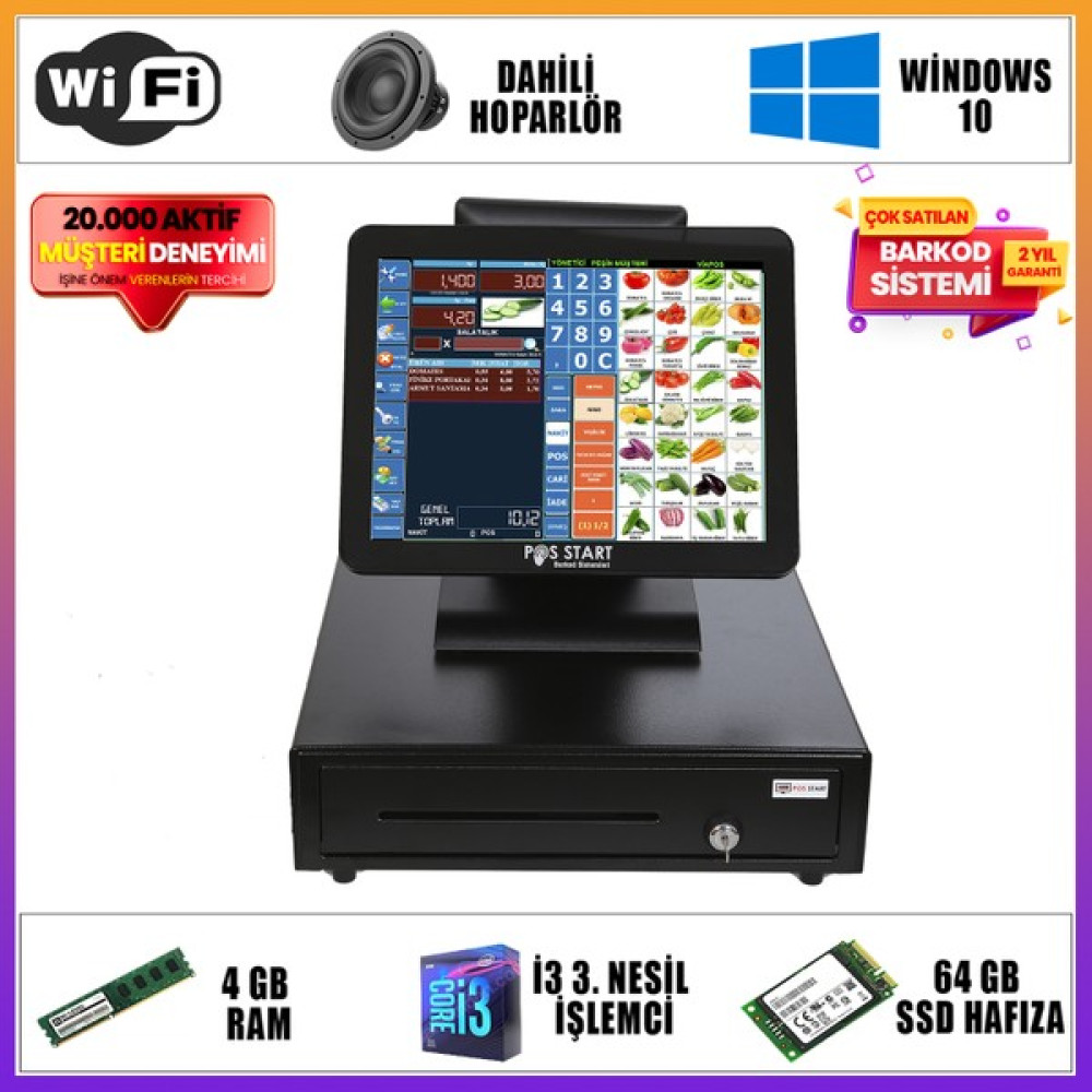 Pos Start Barkod Sistemi | Basit Set - Siyah Yazıcılar Fiyatı