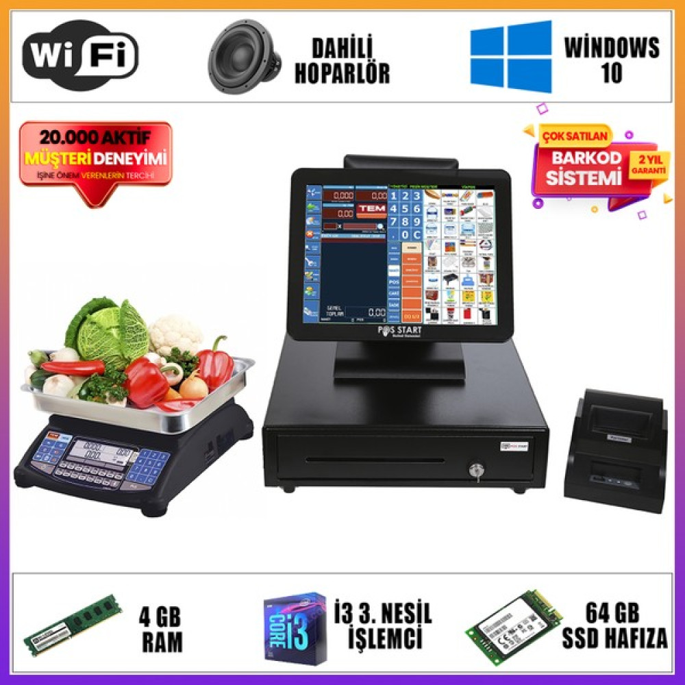 Pos Start Barkod Sistemi | Elite Set - Siyah Yazıcılar Fiyatı