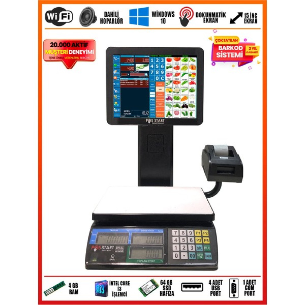 Pos Start Barkod Sistemi | Pos Terazi | Dinamik Set - Siyah Yazıcılar Fiyatı