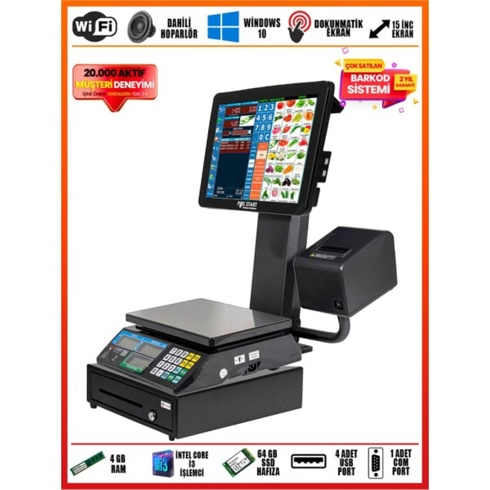 Pos Start Barkod Sistemi | Pos Terazi | Etkin Set - Siyah Yazıcılar Fiyatı