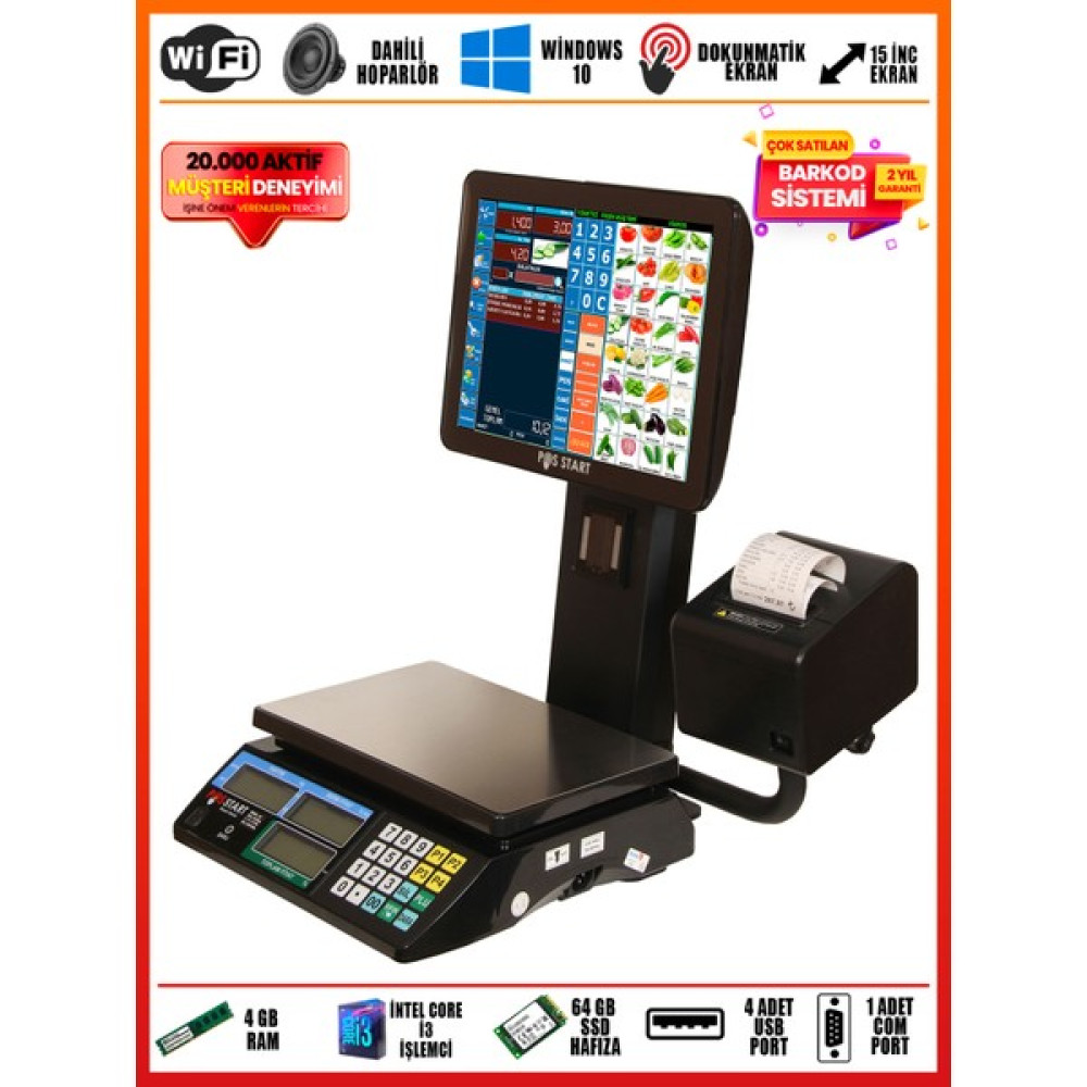 Pos Start Barkod Sistemi | Pos Terazi | Lider Set - Siyah Yazıcılar Fiyatı