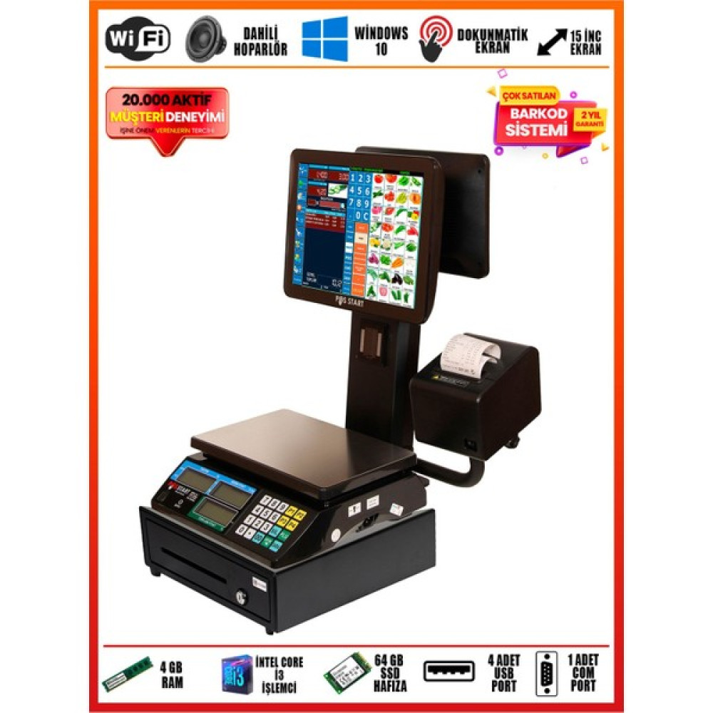Pos Start Barkod Sistemi | Pos Terazi | Master Set - Siyah Yazıcılar Fiyatı