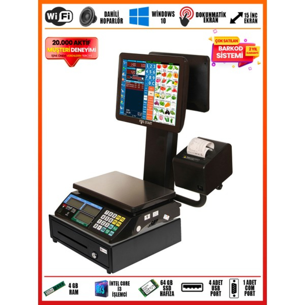 Pos Start Barkod Sistemi | Pos Terazi | Prestij Set - Siyah Yazıcılar Fiyatı
