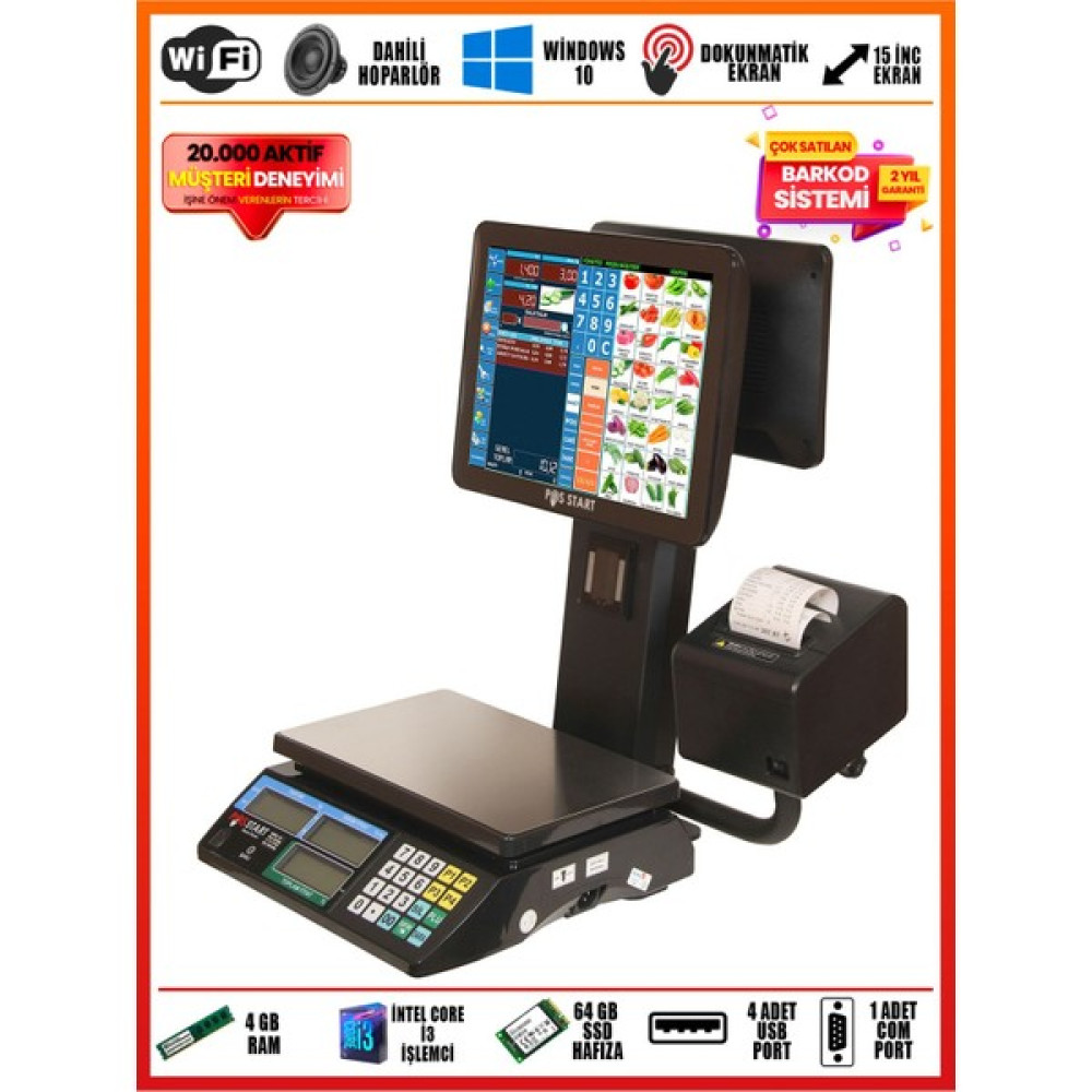 Pos Start Barkod Sistemi | Pos Terazi | Turbo Set - Siyah Yazıcılar Fiyatı