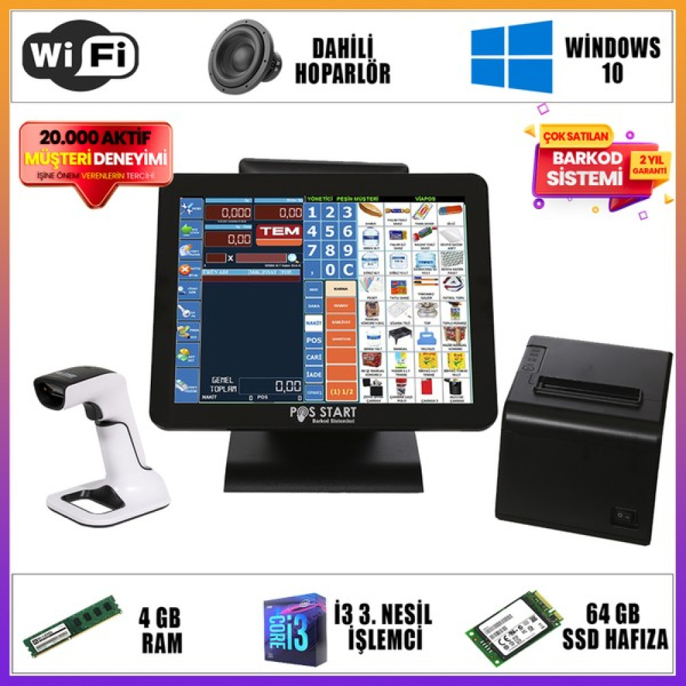 Pos Start Barkod Sistemi | Vizyon Set - Siyah Yazıcılar Fiyatı