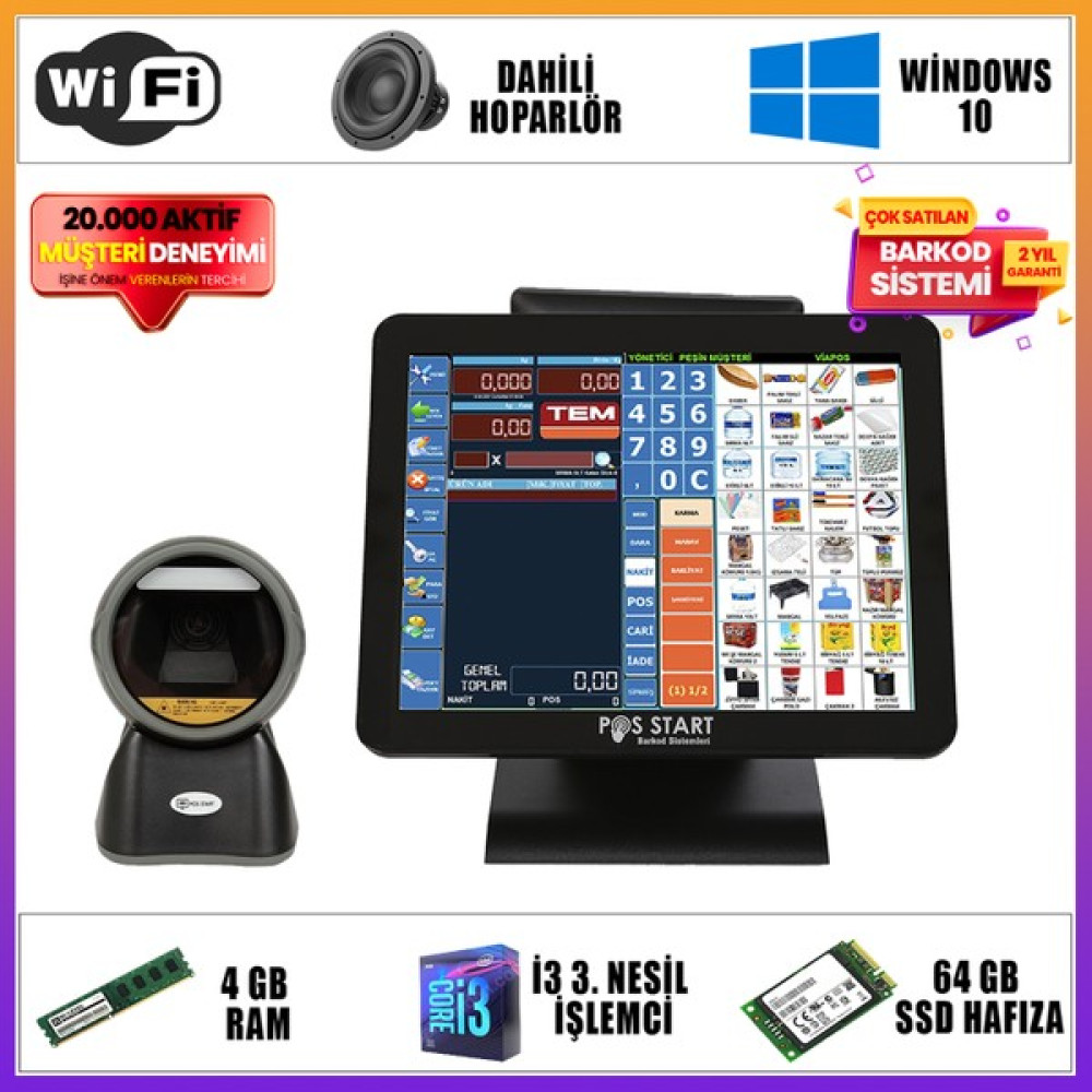 Pos Start Tercih Edilen Barkod Sistemi | Kullanışlı Set - Siyah Yazıcılar Fiyatı