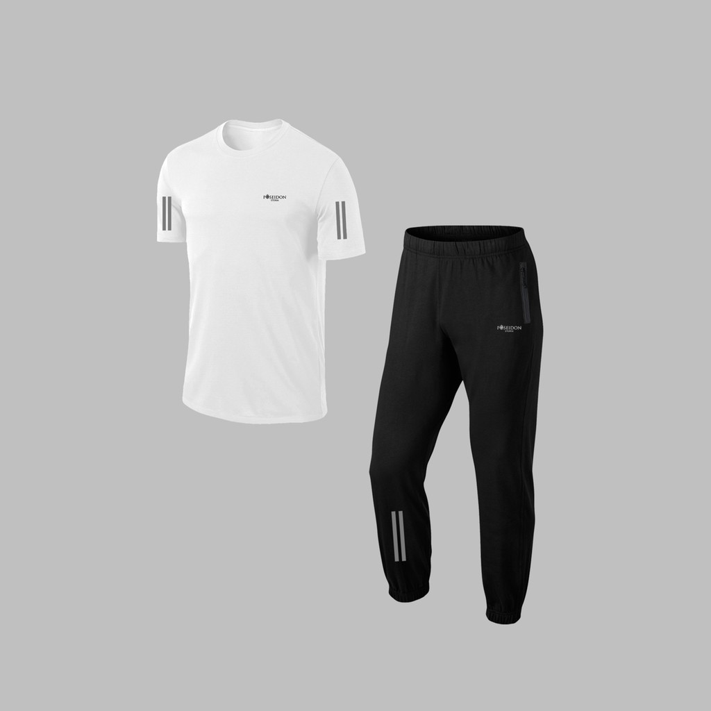 Poseidon Storm Erkek Beyaz Özel Supra Penye Kumaş Rahat Tshirt-Eşofman Takımı (S-3xl) Erkek Eşofman Fiyatı