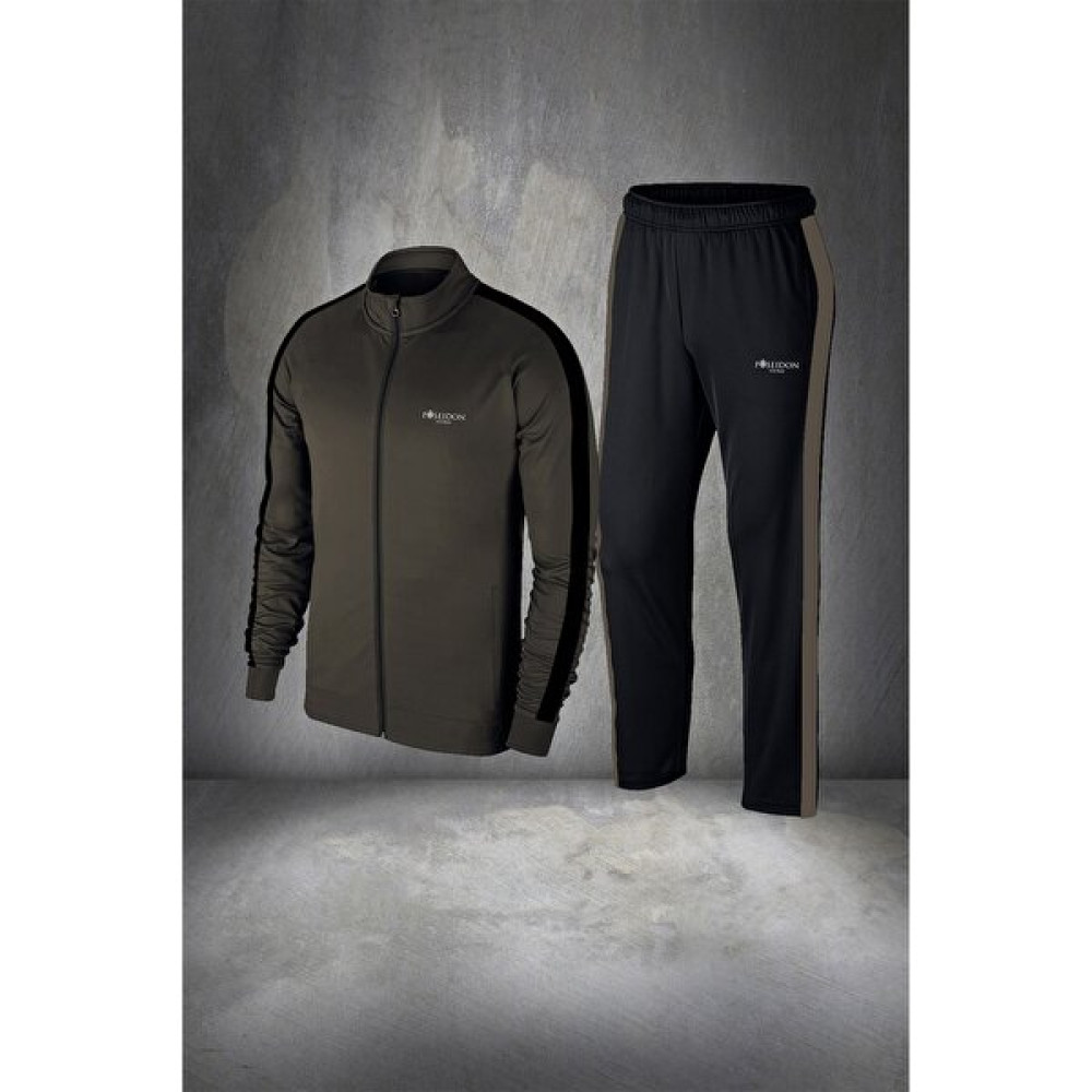 Poseidon Storm Erkek Haki Supra Penye Kumaş Yürüyüş Antrenman Fitness Eşofman Seti (S-3xl) Erkek Eşofman Fiyatı