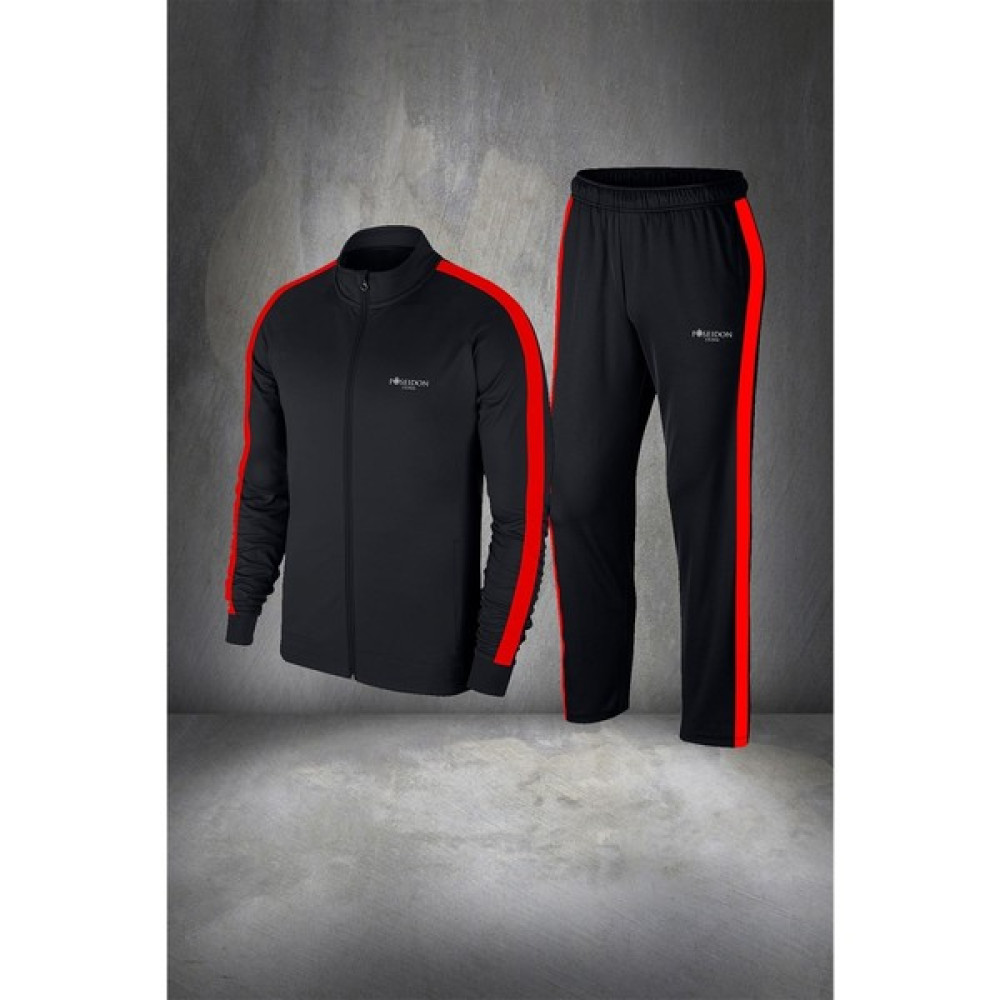 Poseidon Storm Erkek Siyah Supra Penye Ter Yapmaz Nefes Alabilir Kumaş Eşofman Takımı Seti (S-3xl) Erkek Eşofman Fiyatı