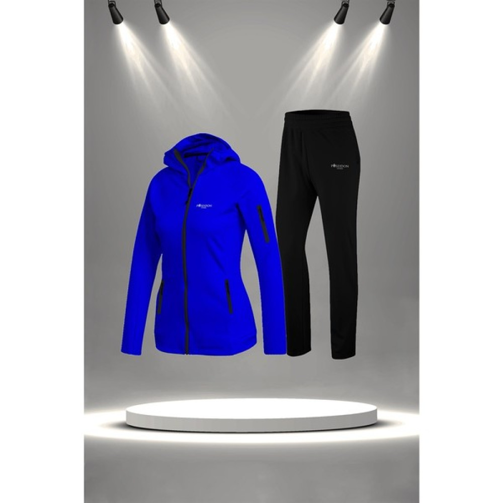 Poseidon Storm Kadın Mavi Supra Penye Kumaş Şık ve Rahat Eşofman Takımı (S-3xl) Kadın Eşofman Fiyatı