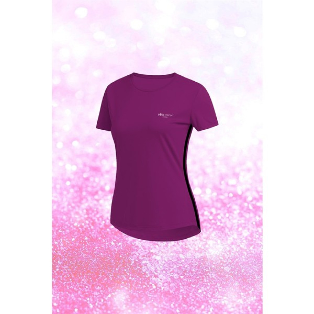 Poseidon Storm Kadın Mor Dri-Fit Kumaş Antrenman ve Koşu Için Konforlu Kısa Kol T-Shirt S-3xl Bayan T-shirt Fiyatı