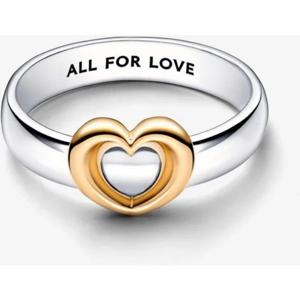 Poseidons Jewellery Iki Renkli Hareketli Kalp Yüzük - 9 Gümüş Yüzük Fiyatı