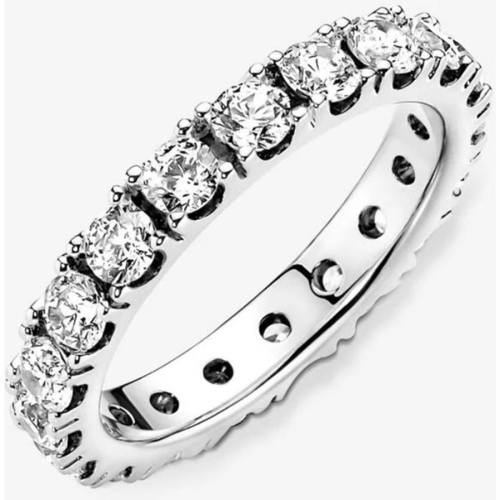 Poseidons Jewellery Tarz Işıltılı Tam Tur Taşlı Yüzük - Gümüş - Beyaz - 18 Gümüş Yüzük Fiyatı
