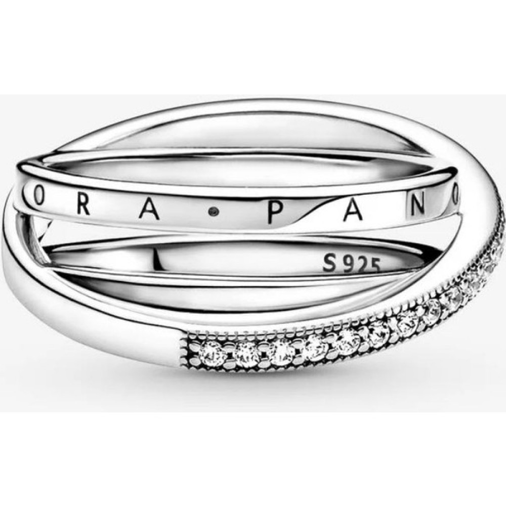 Poseidons Jewellery Üçlü Iç Içe Geçmiş Bant Yüzük - Gümüş - 17 Gümüş Yüzük Fiyatı