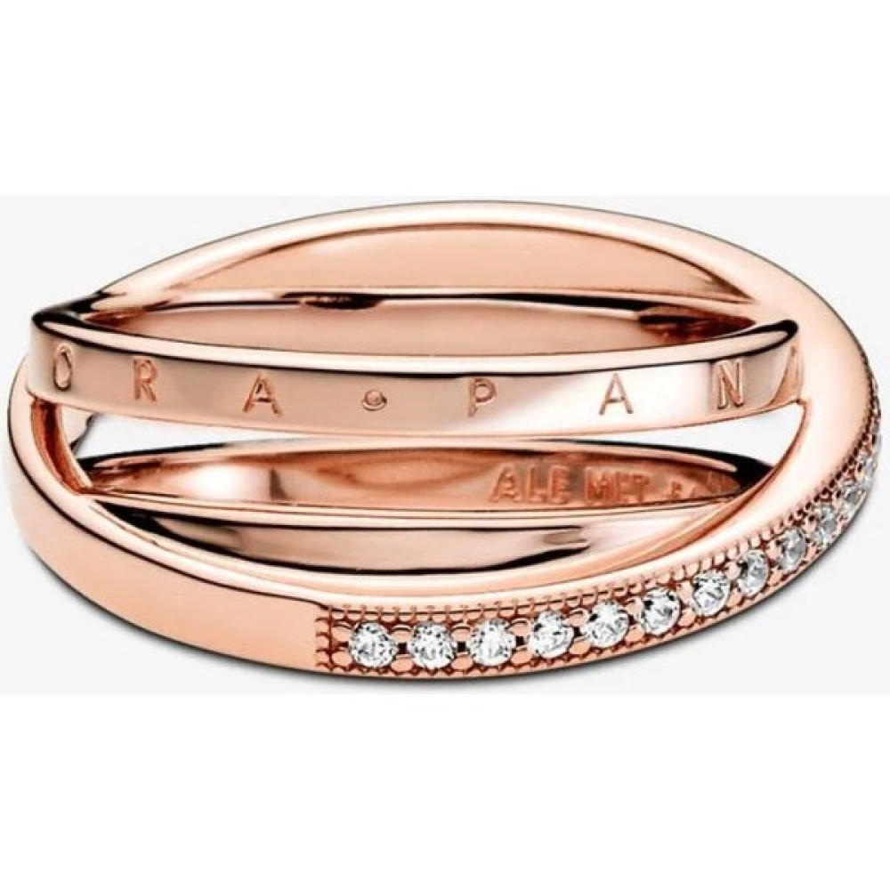 Poseidons Jewellery Üçlü Iç Içe Geçmiş Şerit Yüzük Rose - 18 Gümüş Yüzük Fiyatı