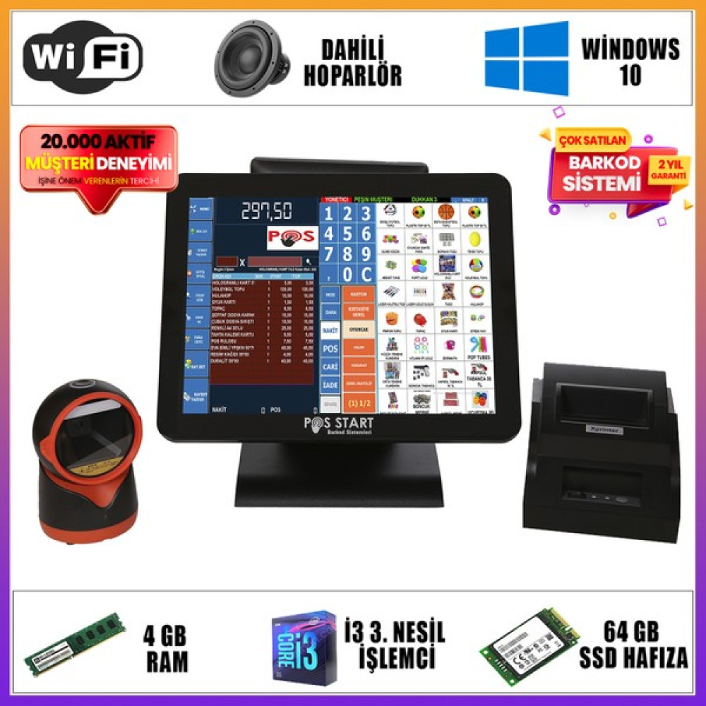 Posstart Barkod Sistemi | Tavsiye Set - USB - Siyah Yazıcılar Fiyatı