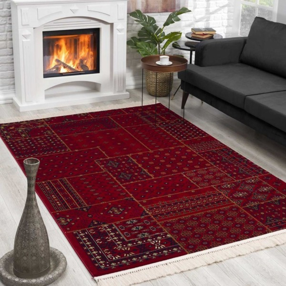 Post Halı Afgan Desenli Otantik Salon ve Oturma Odası Halısı 120 x 170 cm - Renkli Salon Halısı Fiyatı