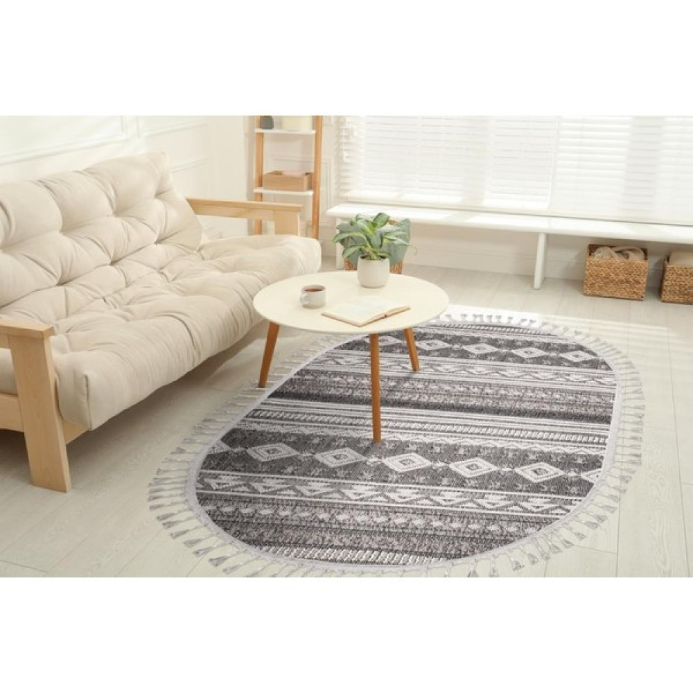 Post Halı Özel Tasarım Enjoy Serisi Jüt Sisal Gri Iskandinav Oval-Yuvarlak-Daire Salon, Mutfak ve Oturma Odası Halısı - 120 x 120 cm Salon Halısı Fiyatı