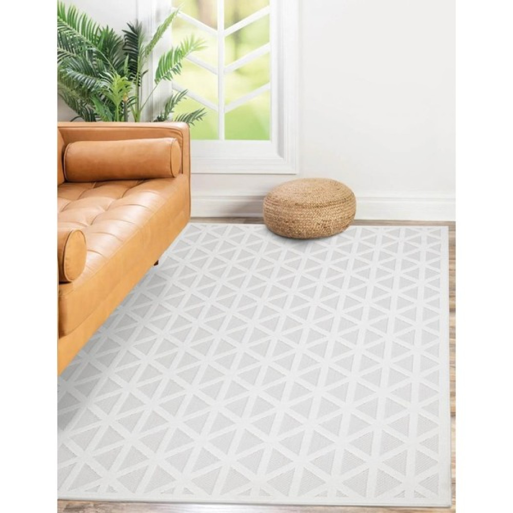 Post Halı Stella Serisi Dokuma Sisal Iskandinav Çizgili Hav Toz Vermez Krem Salon,mutfak,oturma Odası ve Dış Mekan Halısı - 80 x150 cm Salon Halısı Fiyatı