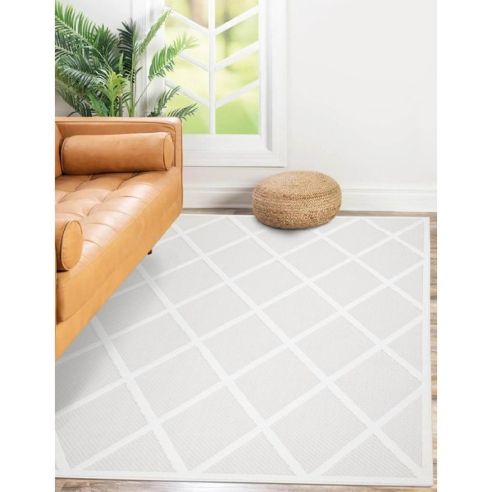 Post Halı Stella Serisi Dokuma Sisal Modern Çizgili Hav Toz Vermez Krem Salon,mutfak,oturma Odası ve Dış Mekan Halısı - 80 x 150 cm Salon Halısı Fiyatı