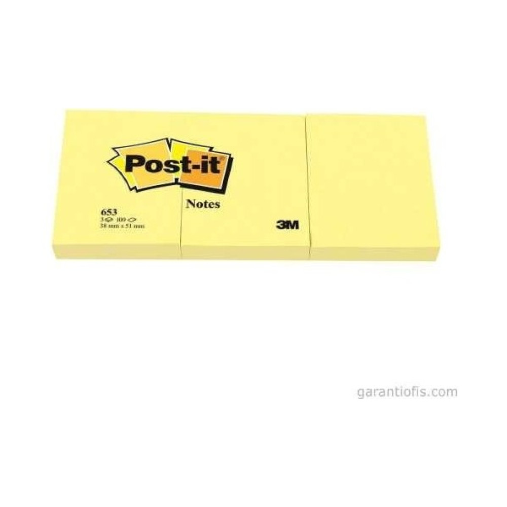 Post-It 653 Yapışkanlı Not Kağıdı 38X51MM (3 Lü Blok 100 Yaprak) Oto Boyaları Fiyatı