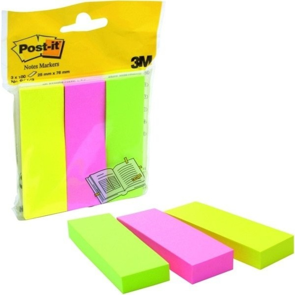Post-It Sayfa Işareti Neon 3 Renk x 100 Yaprak 25X76 mm 671-3 Oto Boyaları Fiyatı