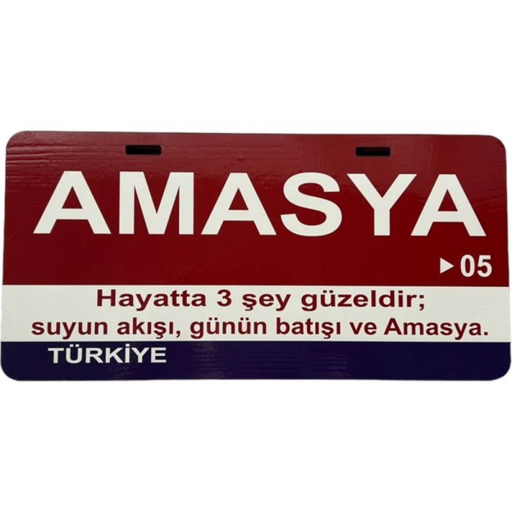 Poster Sepeti Poster 5 Plaka Numaralı Amasya Ili 15 x 30 cm Ahşap Poster - 0,3x15x30 - Renkli Poster Fiyatı