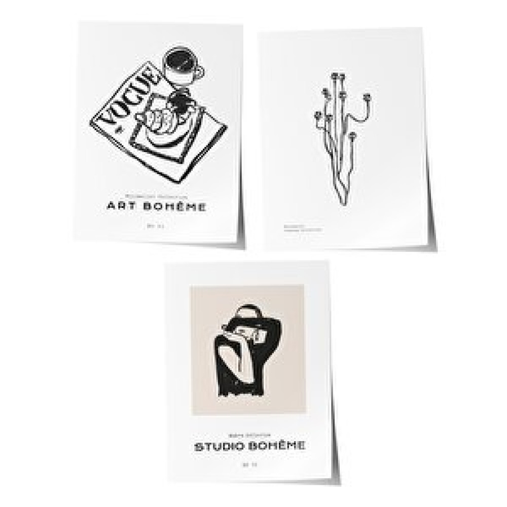 Postifull Çerçevesiz Poster Seti, 3 Adet Poster - Salon, Mutfak, Yatak Odası Duvar Dekoru, Sanat Kağıdı Baskı 10x15 cm Poster Fiyatı