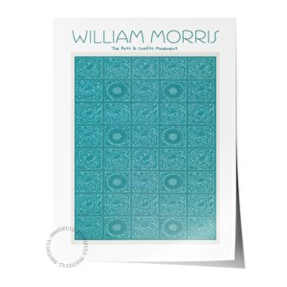 Postifull William Morris Poster - William Morris Tasarımları - Sanat Serisi - Turkuaz Çerçevesiz Duvar Tablosu - Parlak Ve Kalın Fine Art Ka Turkuaz Poster Fiyatı
