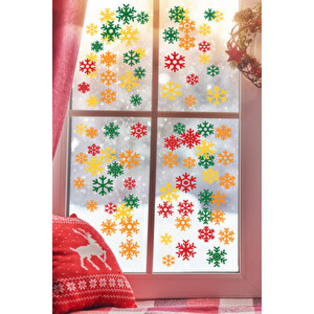 Postifull Yılbaşı Sticker Seti, 60 Adet Renkli Kar Tanesi, Yılbaşı Süsü, Yılbaşı Dekoru, Yeni Yıl Dekor 30x50 cm Duvar Kağıdı Fiyatı