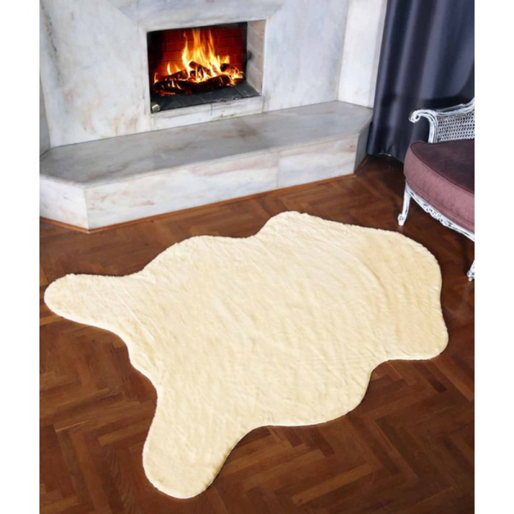Potamia İthal Dekoratif Post Şeklinde Peluş Yıkanabilir Kaymaz Taban Yatak Odası Koridor Halısı Krem 1001 - 60 x 90 cm Salon Halısı Fiyatı