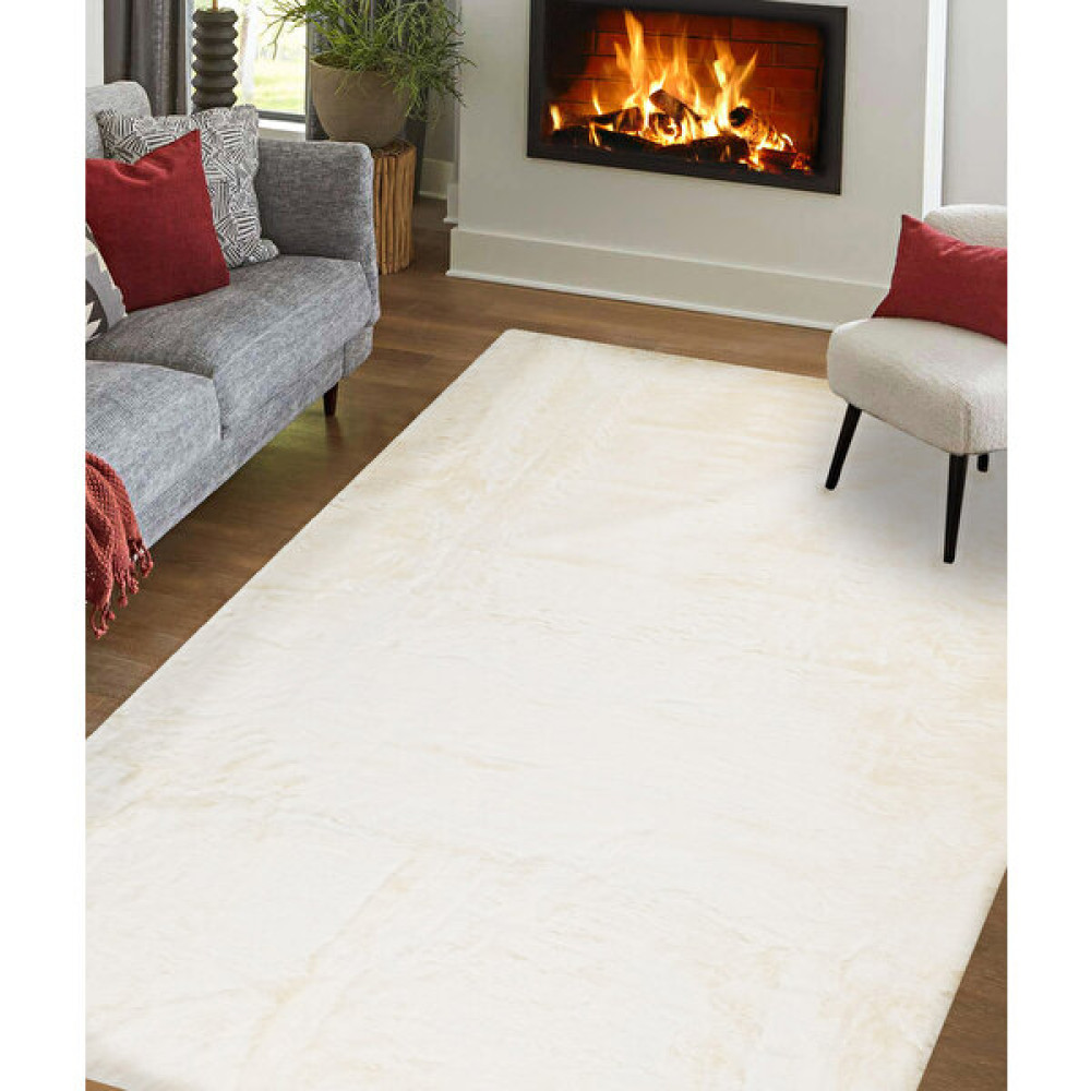Potamia İthal Post Peluş Dikdörtgen Yıkanabilir Kaymaz Taban Oturma Odası Yatak Odası Koridor Halısı Krem 1003 - 80 x 150 cm Salon Halısı Fiyatı