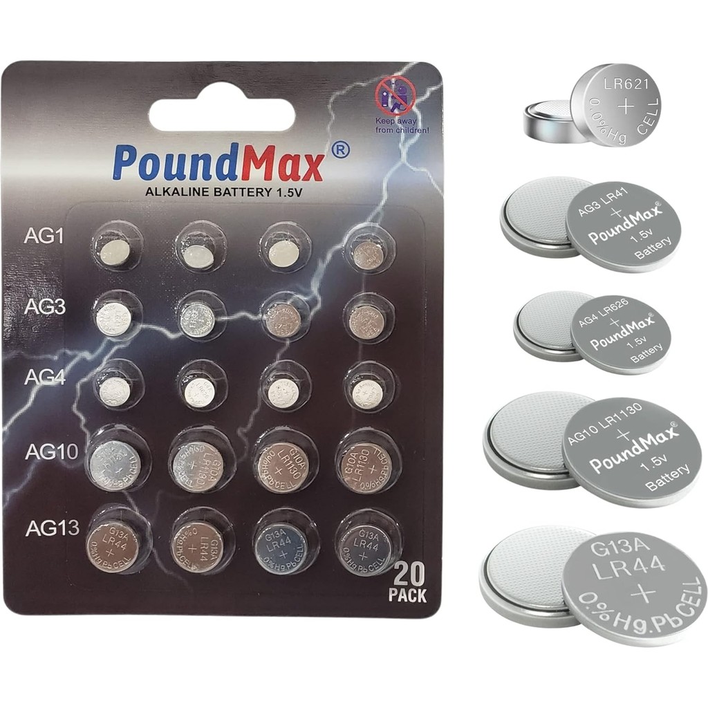 Poundmax 20 Adet AG1,AG3,AG4,AG13 Alkalin Karışık Pil - 20'li Normal & Şarj Edilebilir Piller Fiyatı