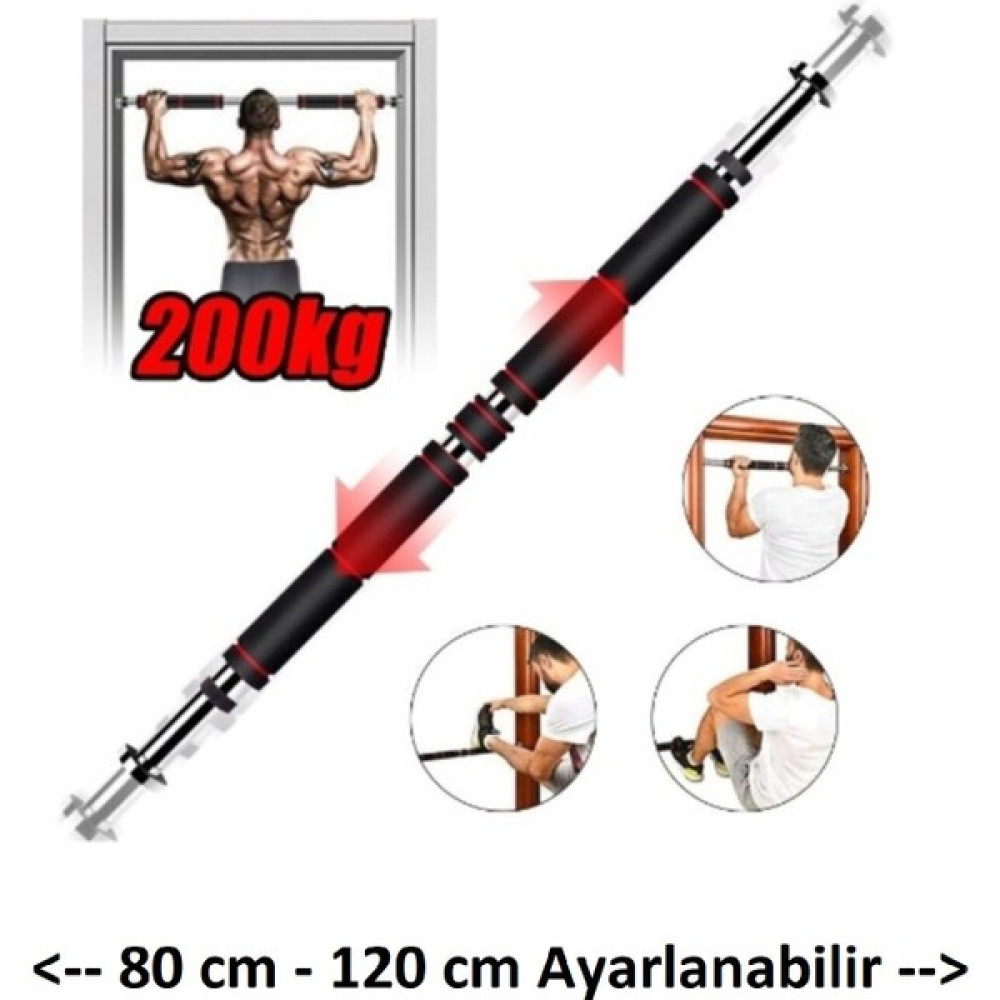 Povit Uzun Süngerli Barfix Demiri Barfiks Çubuğu Koridor Barfiks Barı 60-100 cm Arası Ayarlanabilir Kondisyon Aletleri Fiyatı