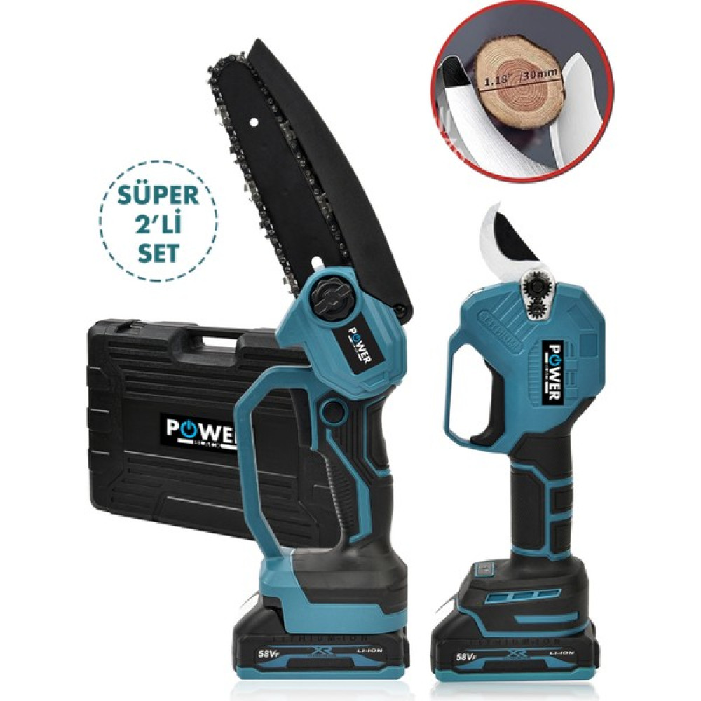 Power Black 2'li Set 58 Vf 5 Ah Çift Akülü Çelik Şanzıman Şarjlı Dal Budama & Testeresi Oto Boyaları Fiyatı