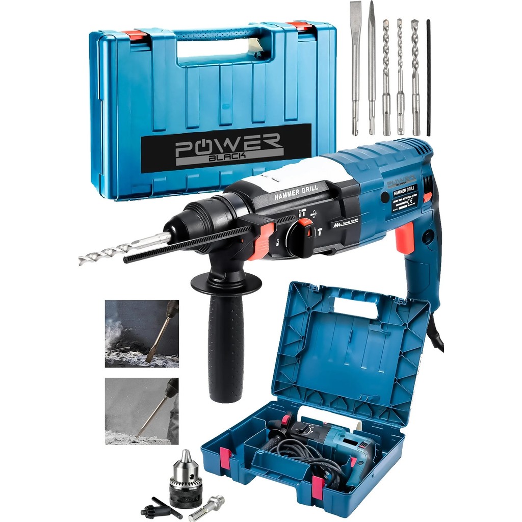 Power Black 800 W Çelik Şanzıman Kırıcı Delici Darbeli Matkap 2-28 mm Yüksek Performanslı Matkaplar Fiyatı