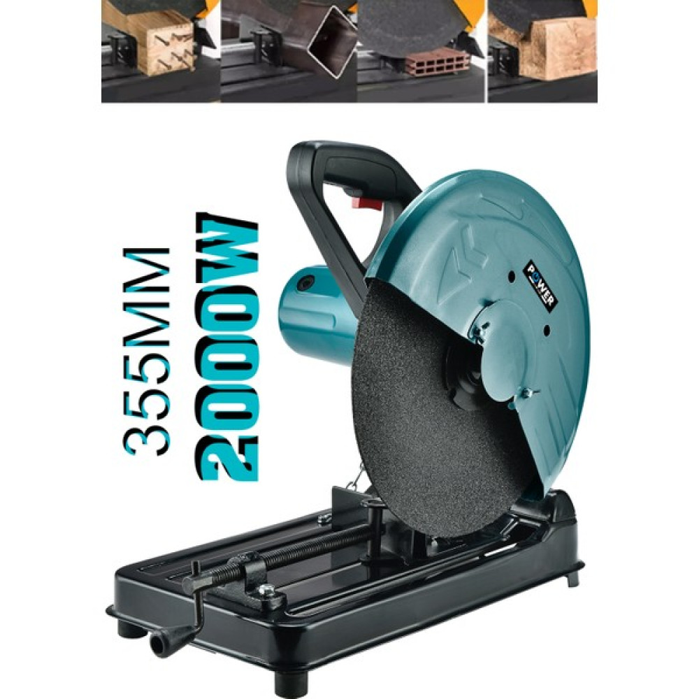 Power Black Alman 2000 W 355 mm Bakır Sargılı Metal Şanzıman Profesyonel Profil Metal Kesme Makinesi Elektrikli El Aletleri Fiyatı