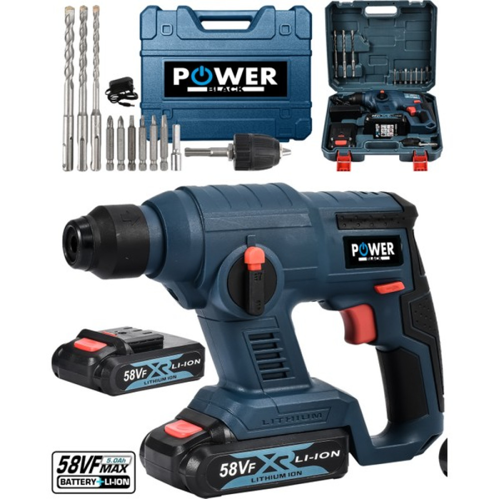 Power Black Bakır Sargılı Kömürsüz Motor Darbeli Çift Akülü Şarjlı Kırıcı Delici 2-26 mm Hilti Oto Boyaları Fiyatı
