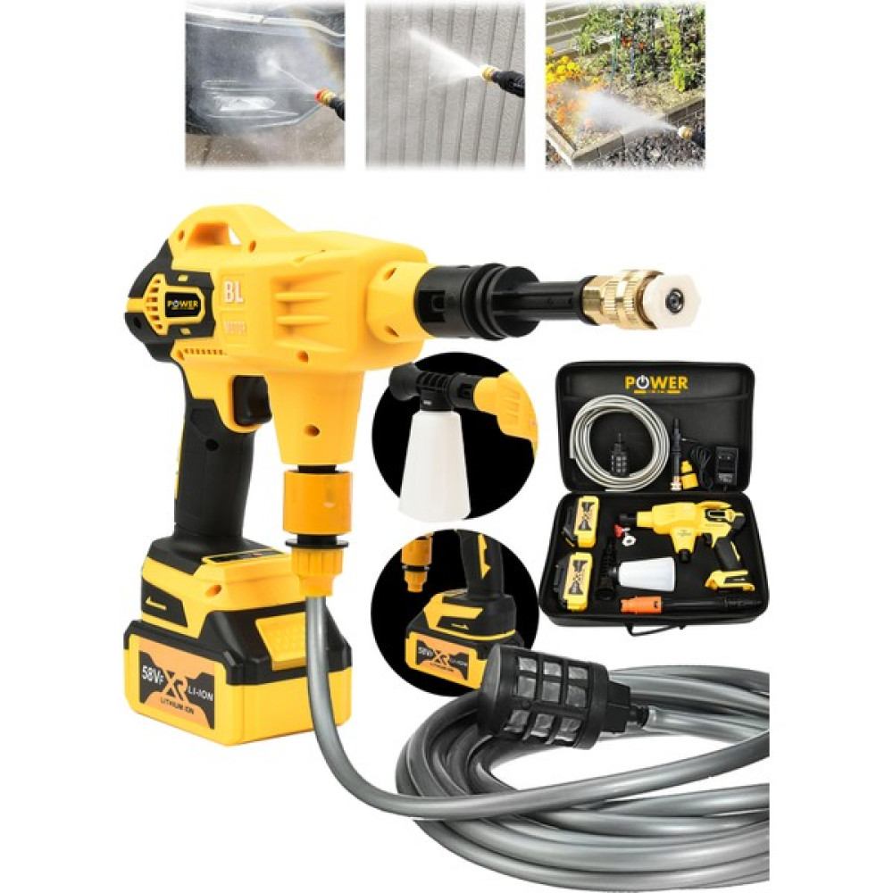 Power Black Kömürsüz Şarjlı Oto Yıkama Makinesi Çift Akülü Bahçe Yıkama Makinesi Oto Boyaları Fiyatı