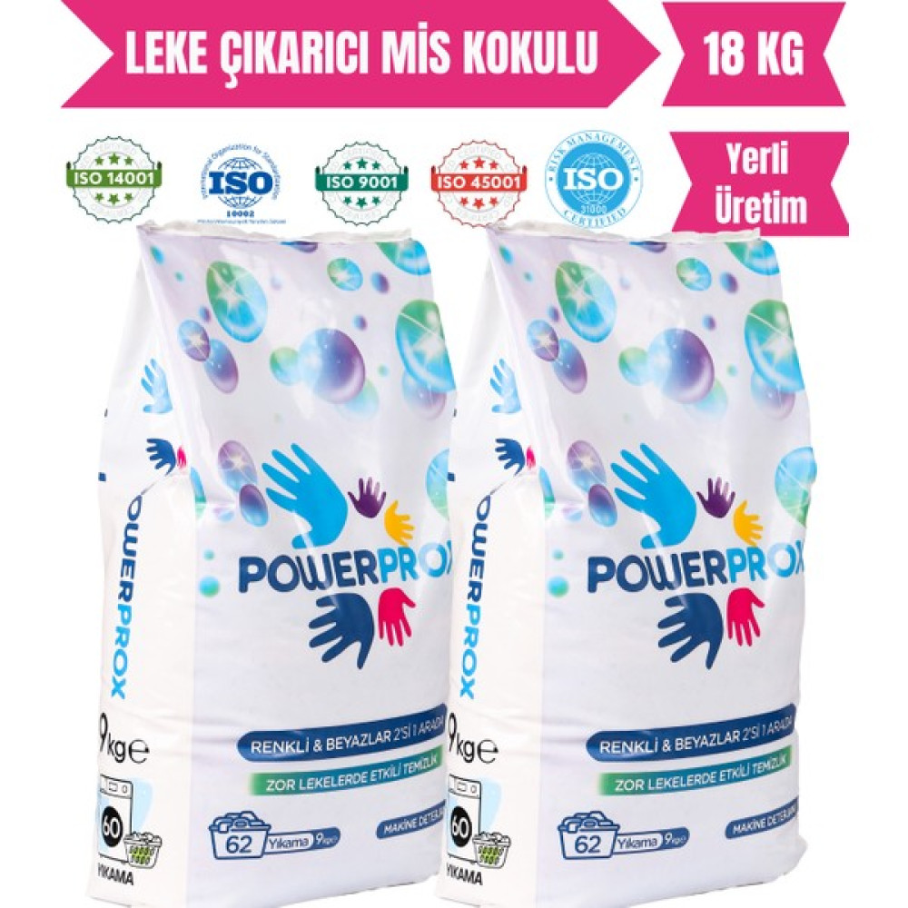 Power Prox En Uygun Toz Çamaşır Deterjanı Renkli ve Beyazlar 2’si 1 Arada Italyan Baharı 2x9 kg (18KG) - 18 kg Çamaşır Deterjanı Fiyatı