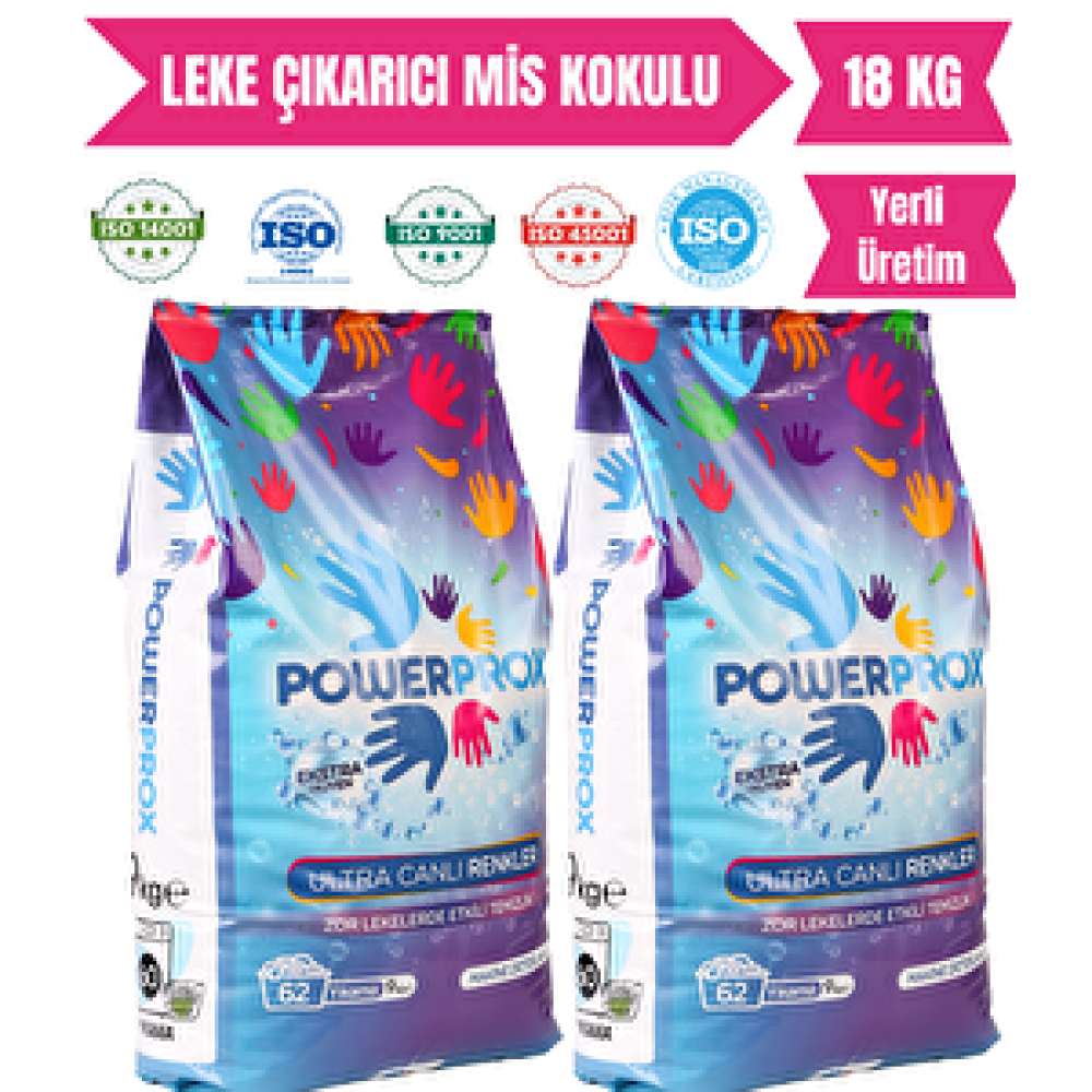 Power Prox Ultra Canlı Renkler Toz Çamaşır Deterjanı 2x9 Kg (18 Kg) Renkliler Için Temizlik Malzemeleri Fiyatı