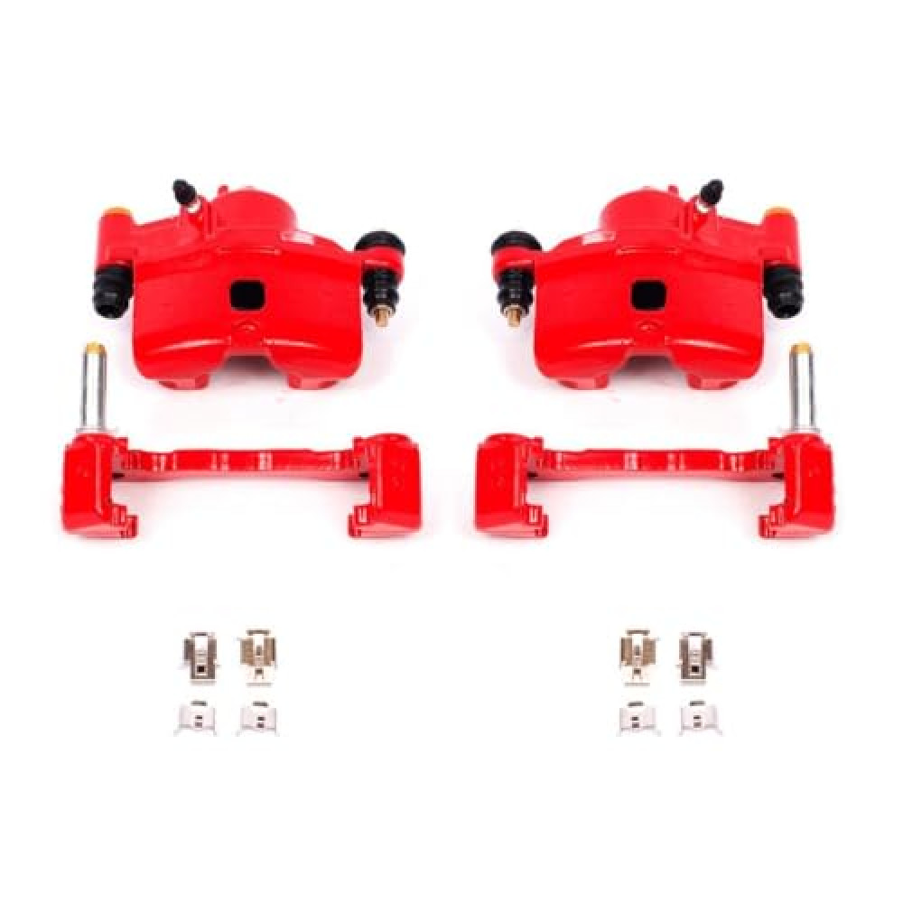 Power Stop Front S1379 Pair of High-Temp Red Powder Coated Calipers for Honda CRX 1990-1991, Honda Civic 1990-2000, Honda Civic del Sol 1993-1997 [Model Specific]