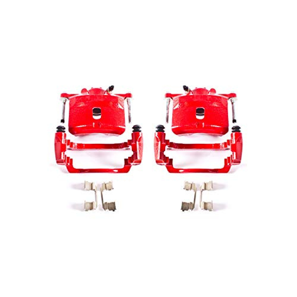 Power Stop Front S2658 Pair of High-Temp Red Powder Coated Calipers for Acura EL 2001-2005, Honda Civic 2001-2005 [Model Specific]