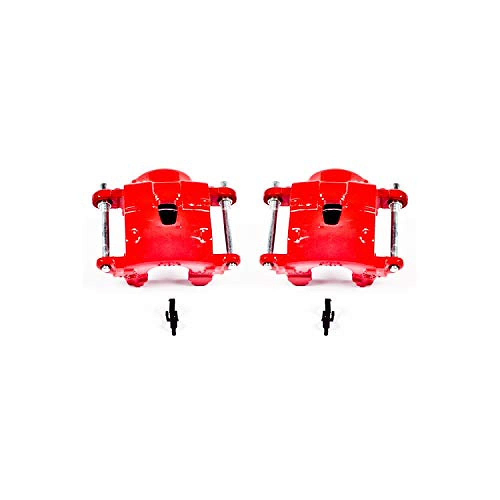 Power Stop Front S4071 Pair of High-Temp Red Powder Coated Calipers