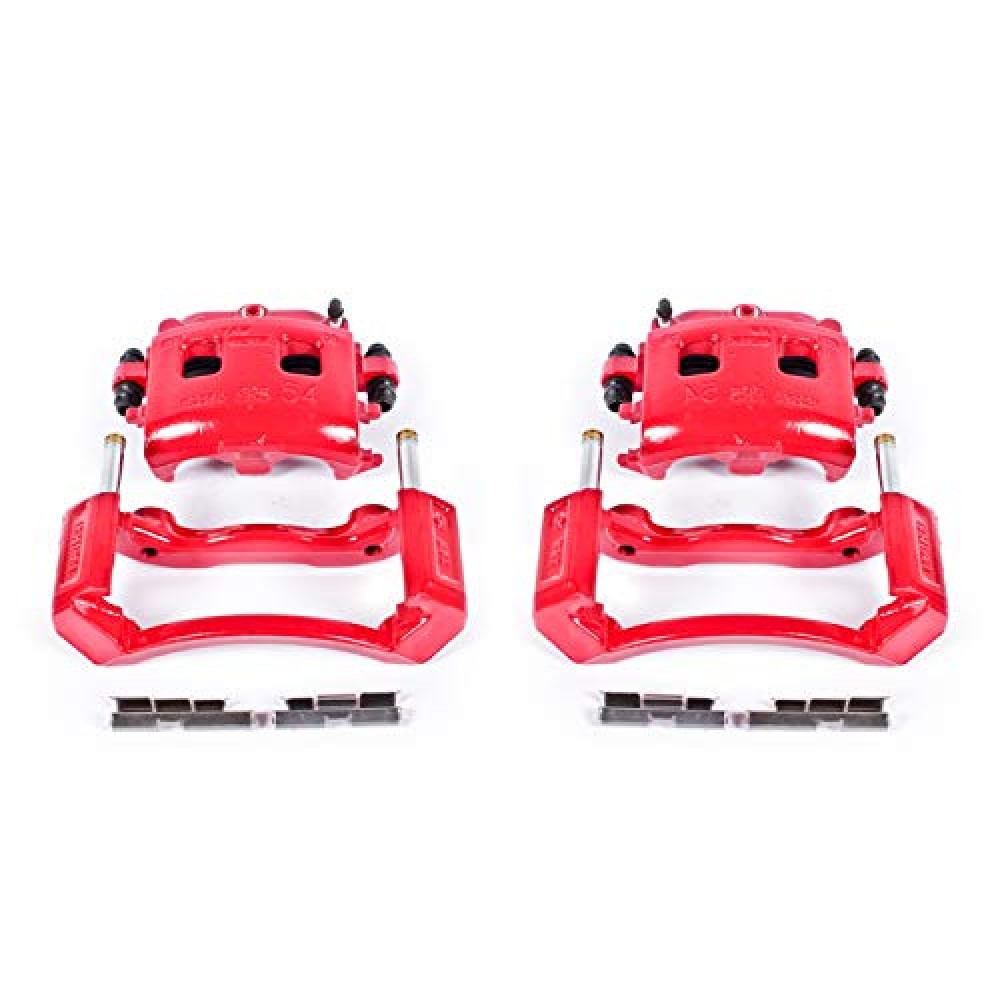 Power Stop Front S4832 Pair of High-Temp Red Powder Coated Calipers For Dodge Ram 1500 2002-2005 [Model Specific]