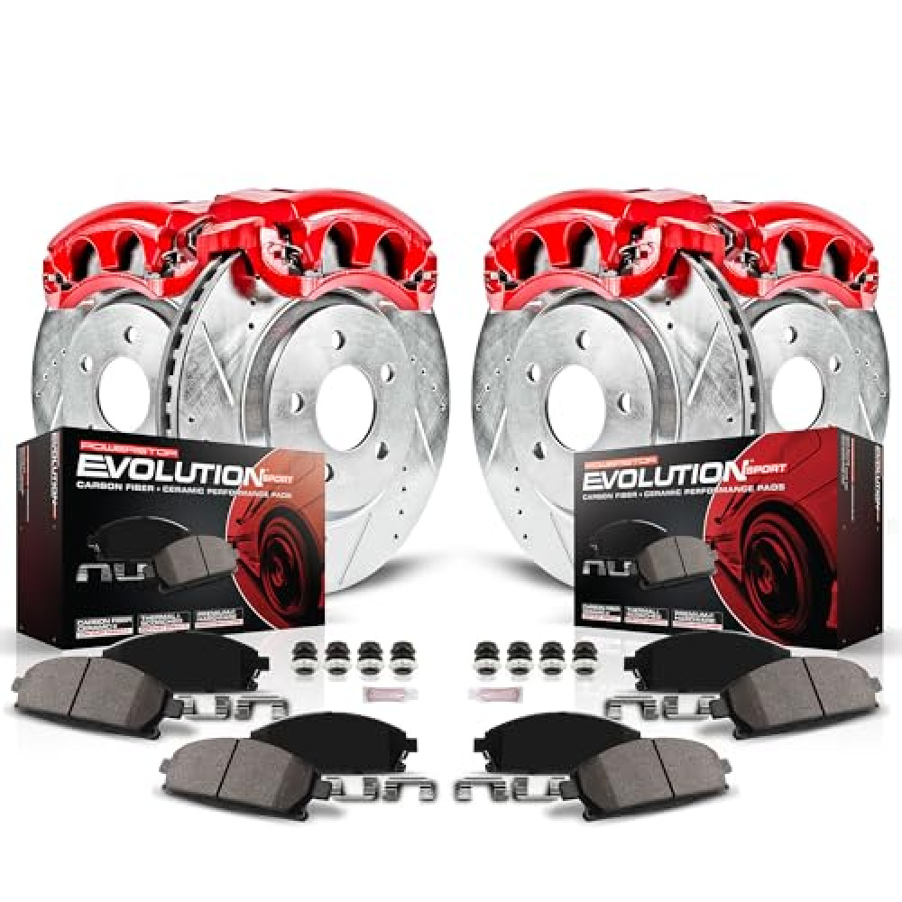 Power Stop KC6560 Z23 Evolution Sport Brake Kit with Calipers For Escalade Chevy Silverado 1500 Tahoe GMC Sierra 1500 Yukon